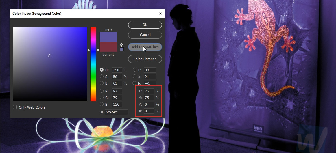 photoshop cc pantone ultraviolet swatch